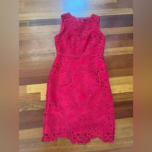 Beautiful Lace Dress Size:0 Red Ann Taylor
